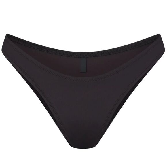 NWT SKIMS Recycled Swim Cheeky Tanga In Gun Metal Black Bikini Bottom - Picture 6 of 6